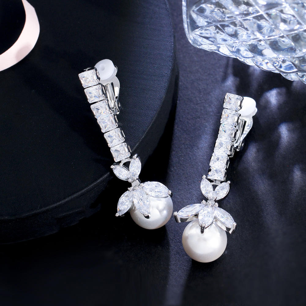Boucles d'oreilles plaqué or blanc