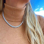 Collier "Cœur de Lumière"  Plaqué Or Blanc