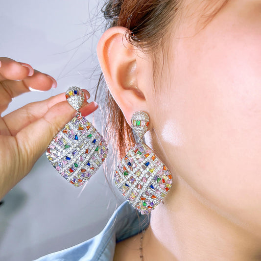 Boucles d'oreilles "Arc-en-ciel Blanc"