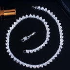 Collier "Cœur de Lumière"  Plaqué Or Blanc