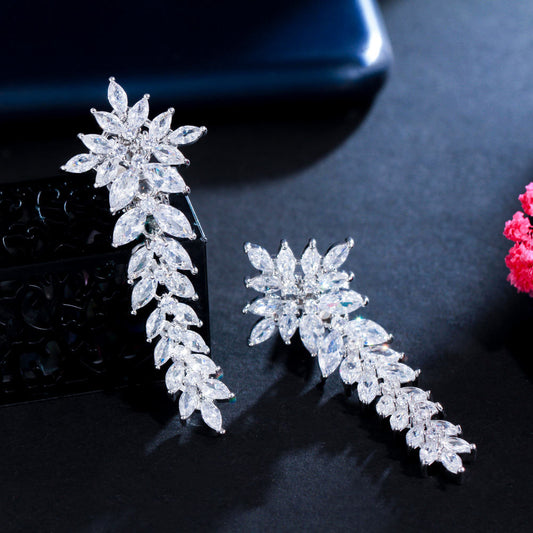 Boucles d'oreilles "Feuille Scintillante"