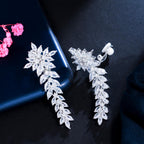 Boucles d'oreilles "Feuille Scintillante"