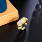 Bague zircon Doré et Or blanc