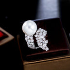 Bague Perle Céleste perle blanche et zircons