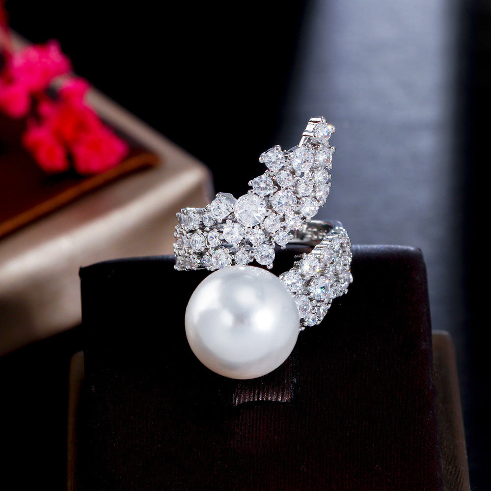 Bague ouverte Perle Céleste - Mirage Bijoux