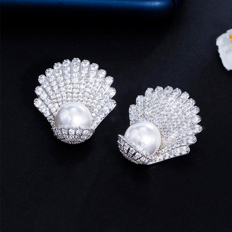Boucles d’oreilles Éclat de Nacre motif coquillage