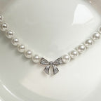 Collier perles fermoir argenté - Mirage Bijoux