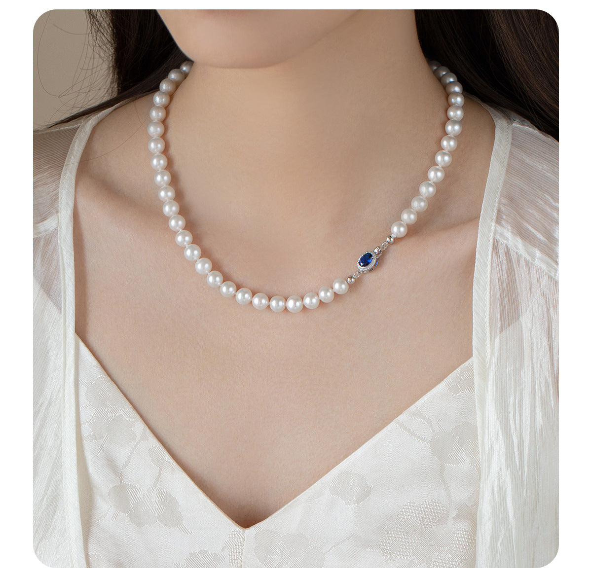 Collier perles naturelles fermoir argent S925 - Mirage Bijoux