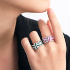 Bague "Arcs-en-Ciel Torsadées"